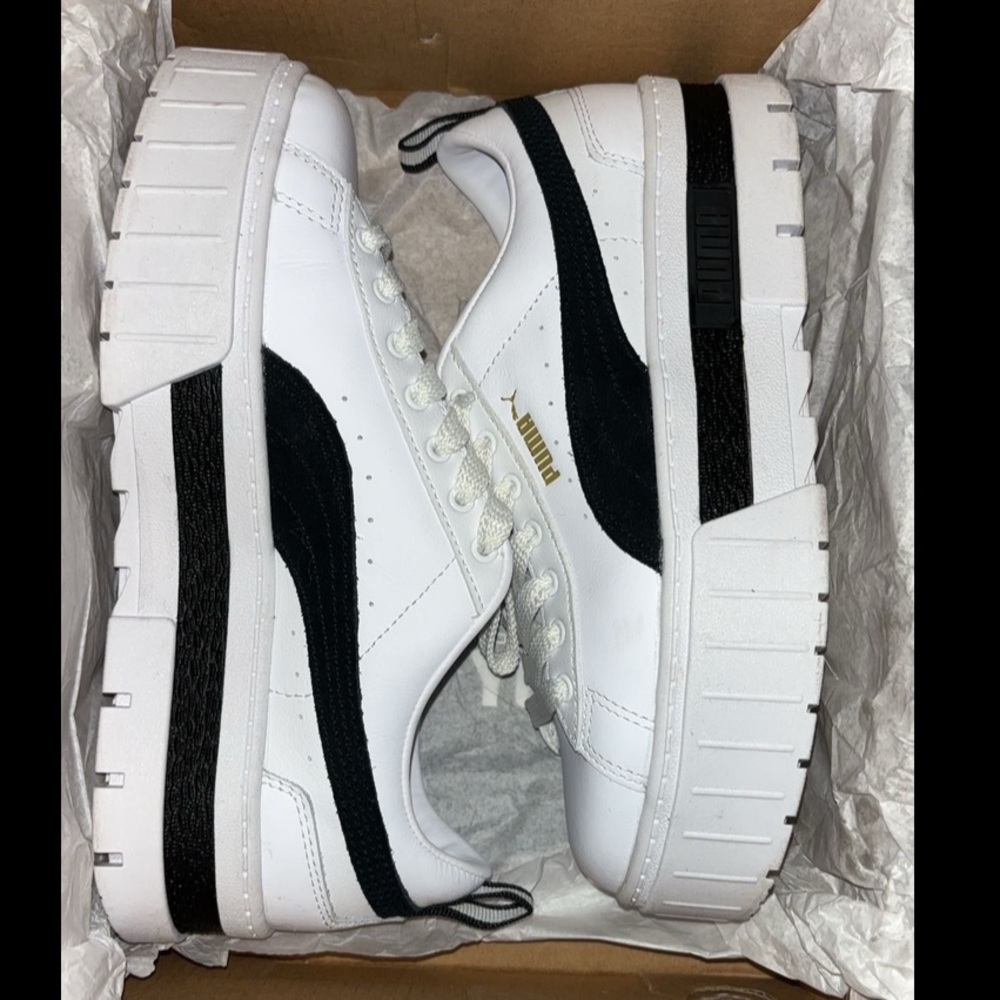 Puma Black and White Platform Sneakers